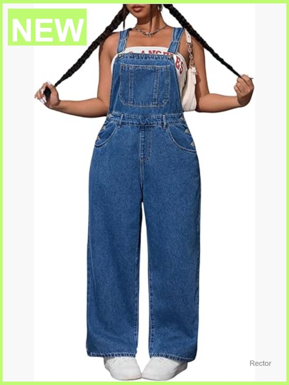 Plus Size Denim Overall Jumpsuit Straight Leg with Pockets